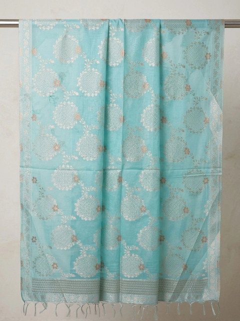 Sangria Ethnic Motifs Woven Design Dupatta with Zari - Image 2