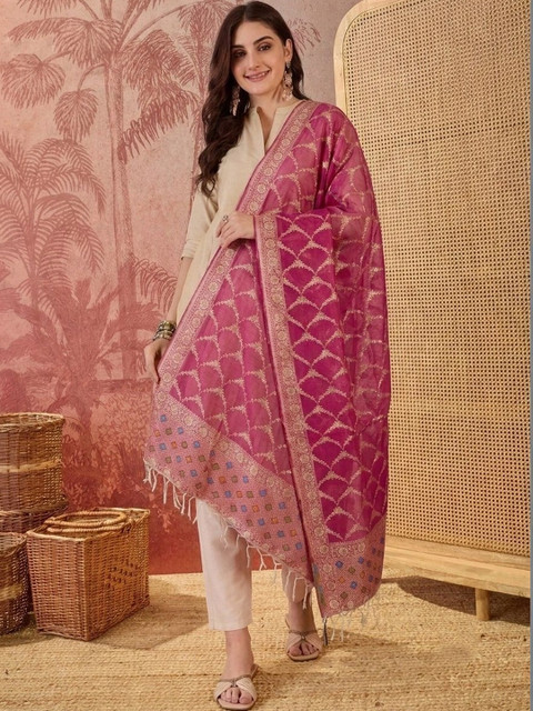 Sangria Woven Design Dupatta with Zari