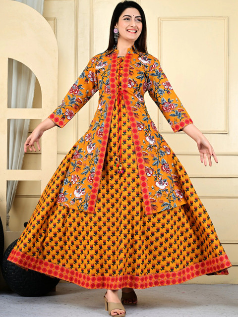 KALINI Women Floral Printed Indie Prints Anarkali Kurta