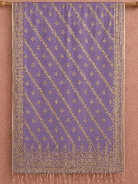 Sangria Ethnic Motifs Woven Design Dupatta with Zari - Image 2
