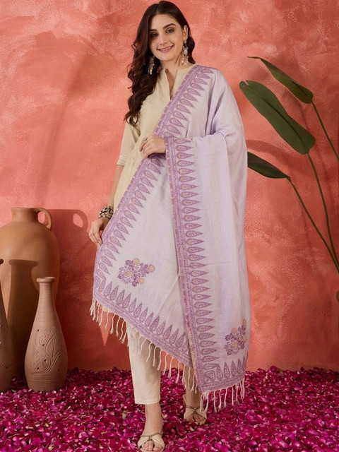 Sangria Embroidered Dupatta with Thread Work