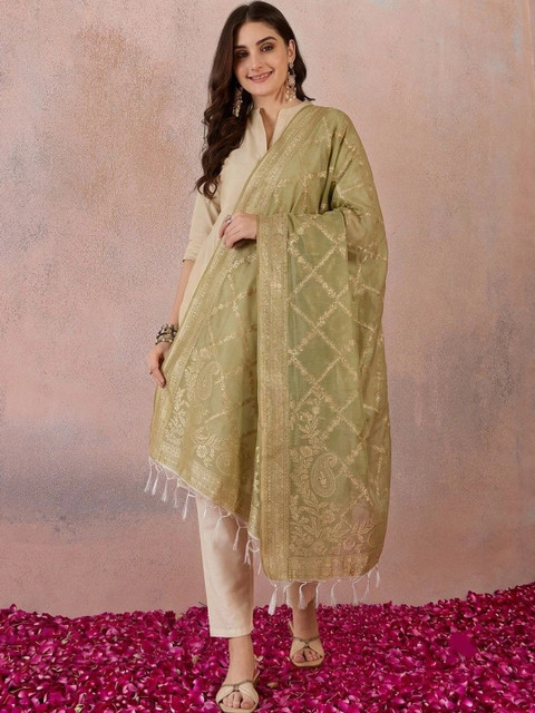 SAHASIKA Paisley Woven Design Dupatta with Zari