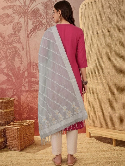 Sangria Embroidered Dupatta with Thread Work - Image 3