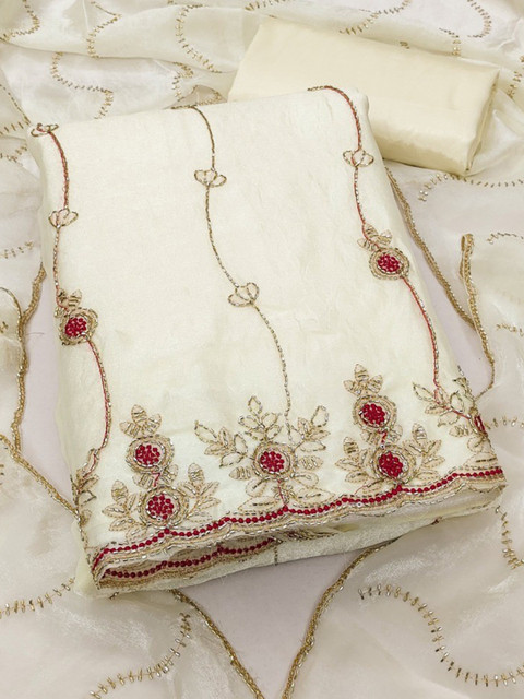 Peachmode Embroidered Unstitched Dress Material - Image 3