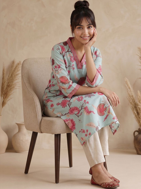 Varanga Women Floral Printed Floral Kurta - Image 5