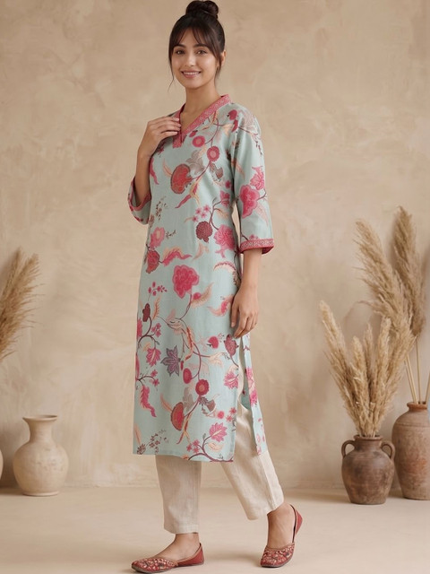 Varanga Women Floral Printed Floral Kurta - Image 2
