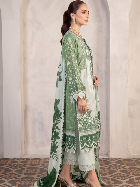 Rosaniya Printed Pure Cotton Unstitched Dress Material - Image 3