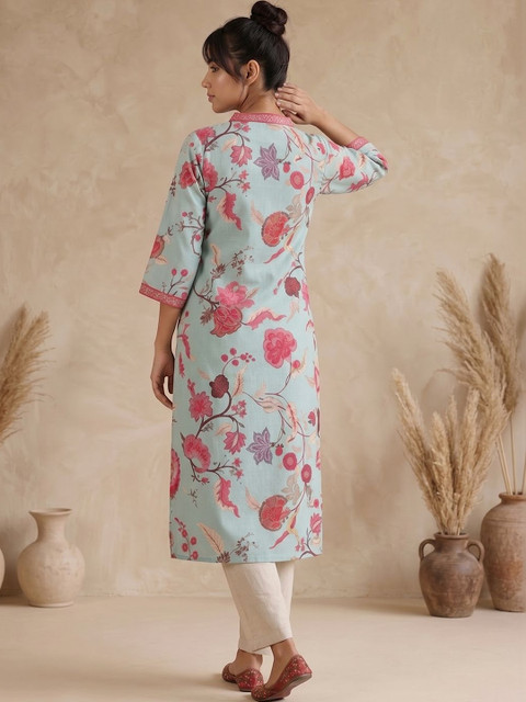 Varanga Women Floral Printed Floral Kurta - Image 7