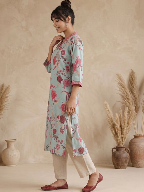 Varanga Women Floral Printed Floral Kurta - Image 6