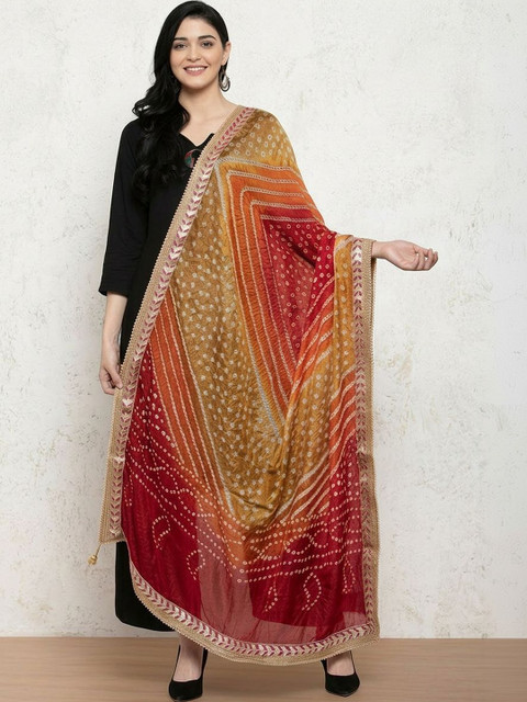 Moda Rapido Dyed Bandhani Dupatta with Gotta Patti