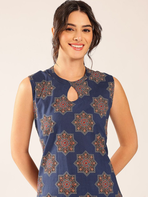 Vbuyz Bohemian Cotton Printed Tunic with Palazzos - Image 5