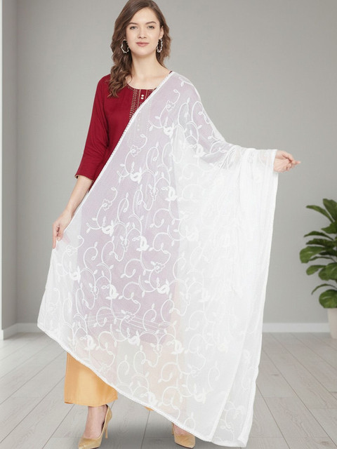 KALINI Embroidered Dupatta with Thread Work