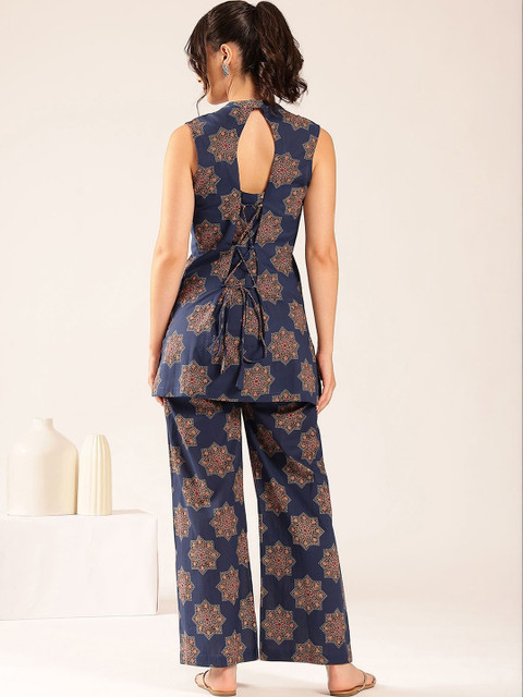 Vbuyz Bohemian Cotton Printed Tunic with Palazzos - Image 2