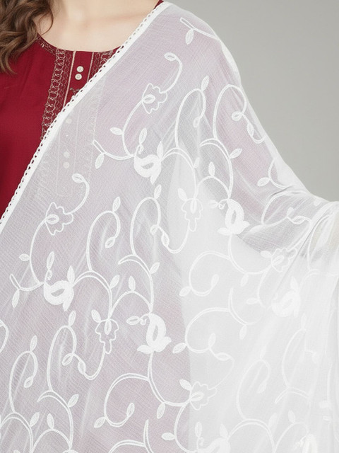 KALINI Embroidered Dupatta with Thread Work - Image 4