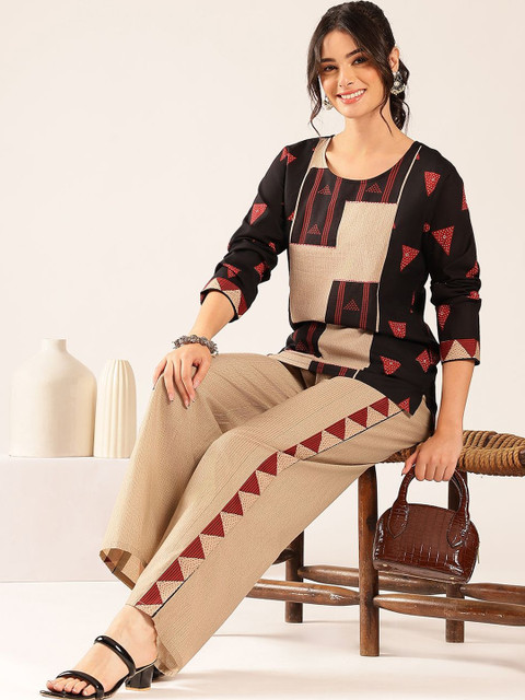 Vbuyz Cotton Printed Top with Trousers