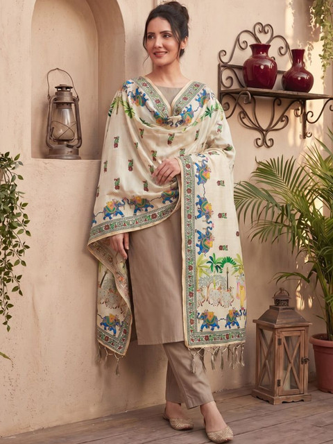 LUMIN KNOT Ethnic Motifs Printed Kalamkari Dupatta - Image 3