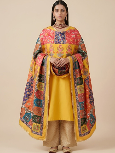 MUFFLY Ethnic Motifs Printed Chinon Dupatta
