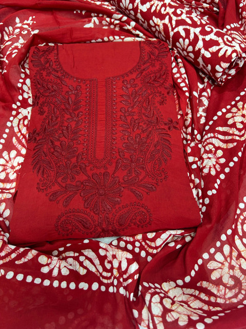 Bombay Batik Embroidered Pure Cotton Unstitched Dress Material