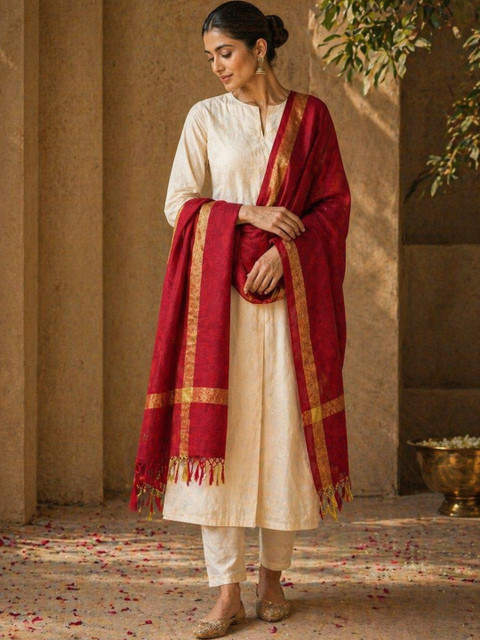 STUTI FASHION Woven Design Dupatta with Zari