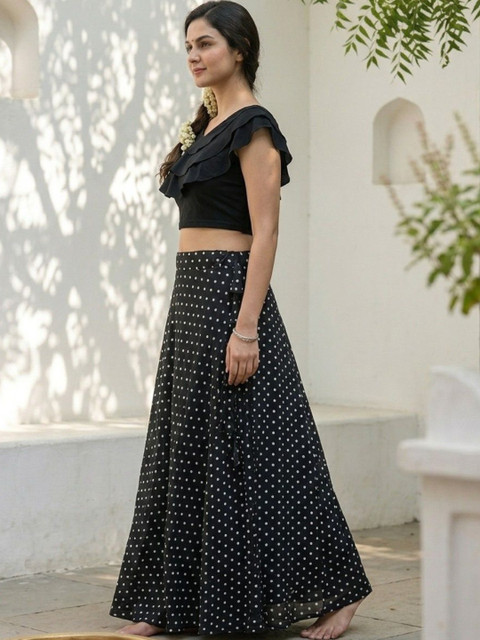 ZIVRAA Ruffled Solid Top with Skirt - Image 2
