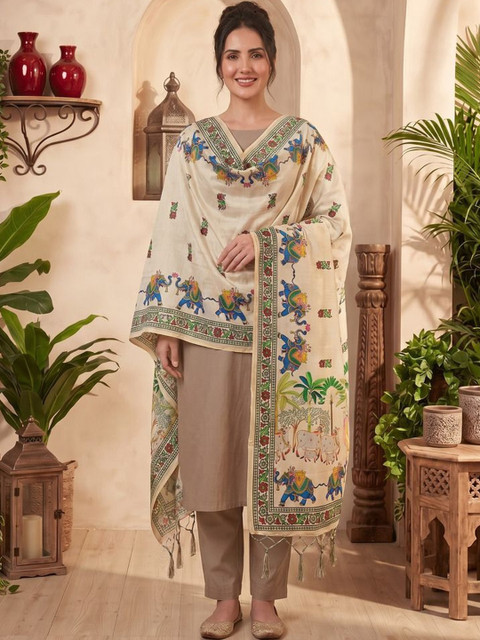 LUMIN KNOT Ethnic Motifs Printed Kalamkari Dupatta - Image 4