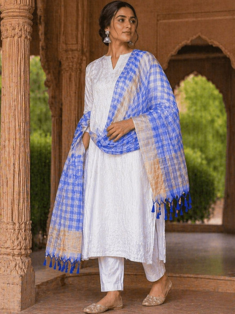 STUTI FASHION Checked Dupatta - Image 3