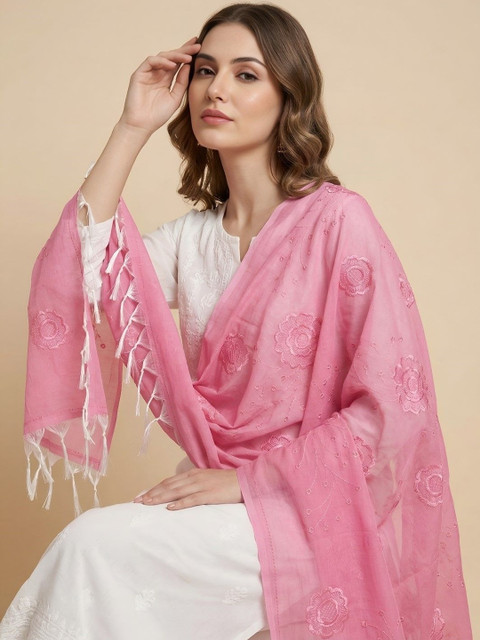 MUFFLY Embroidered Dupatta with Thread Work - Image 2