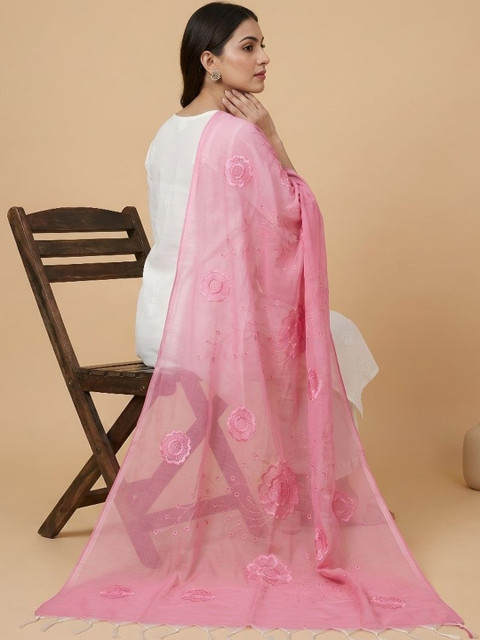 MUFFLY Embroidered Dupatta with Thread Work - Image 3