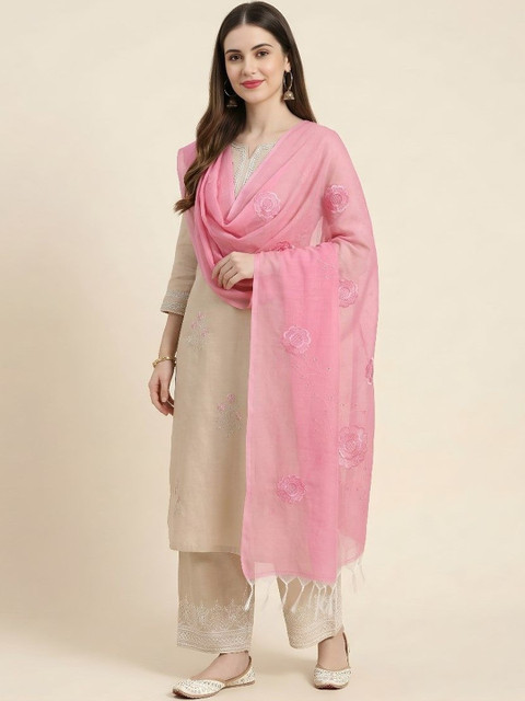 MUFFLY Embroidered Dupatta with Thread Work - Image 4