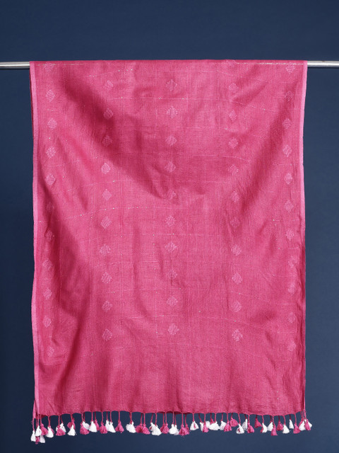 Taavi Woven Design Buti Cotton Dupatta with Sequinned Detail - Image 4