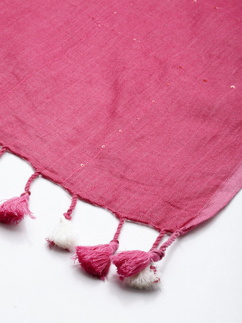 Taavi Woven Design Buti Cotton Dupatta with Sequinned Detail - Image 5