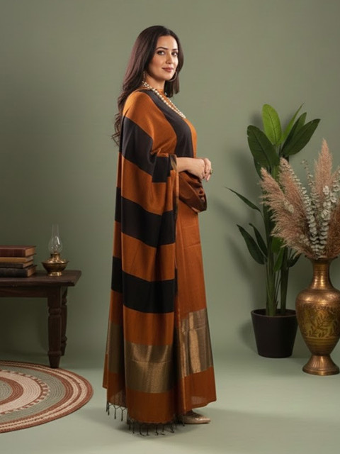 Sangria Striped Dress Material - Image 4