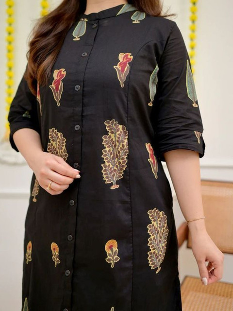 Moda Rapido Chanderi Printed Tunic With Palazzos - Image 4
