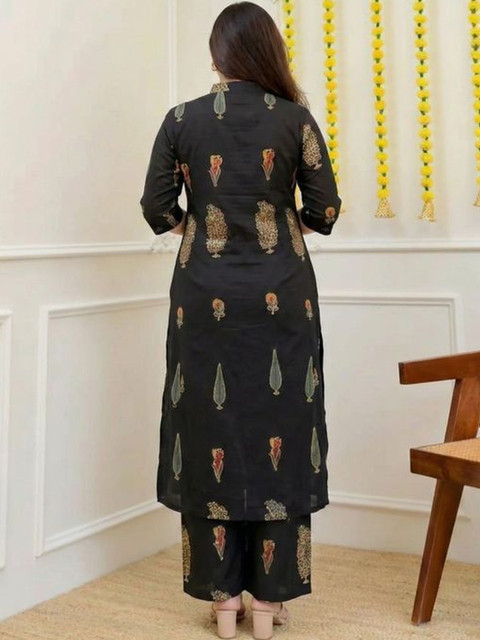 Moda Rapido Chanderi Printed Tunic With Palazzos - Image 5
