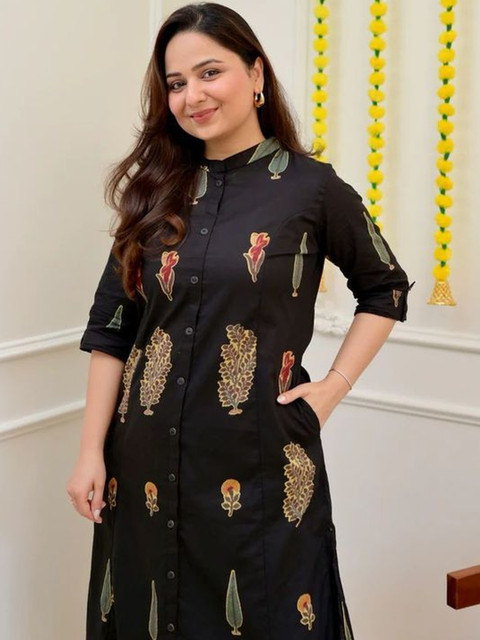 Moda Rapido Chanderi Printed Tunic With Palazzos - Image 2