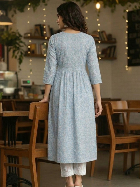 Varanga Women Ethnic Printed Flared Kurta - Image 3