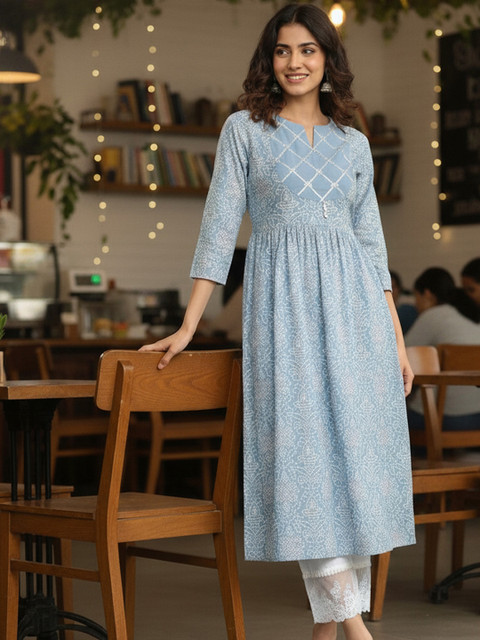 Varanga Women Ethnic Printed Flared Kurta - Image 4