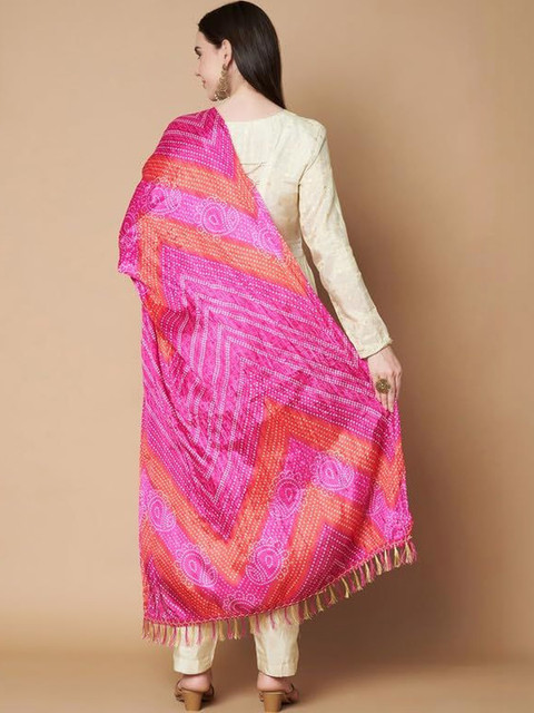 AKSHADEEP Printed Art Silk Bandhani Dupatta - Image 4