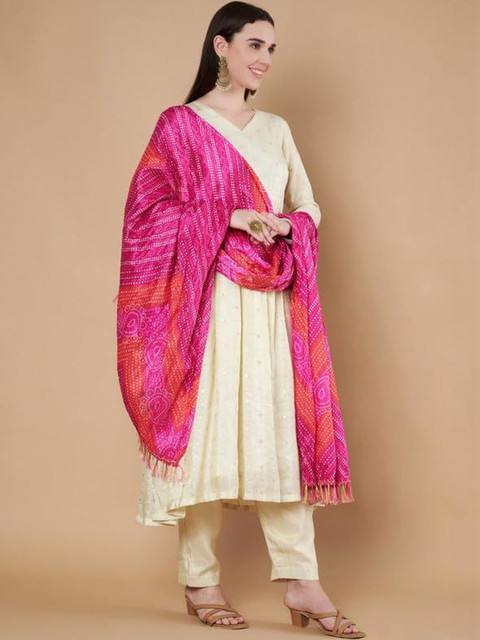 AKSHADEEP Printed Art Silk Bandhani Dupatta - Image 7