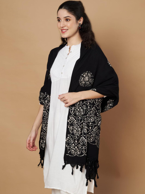 AKSHADEEP Printed Viscose Rayon Batik Dupatta - Image 3