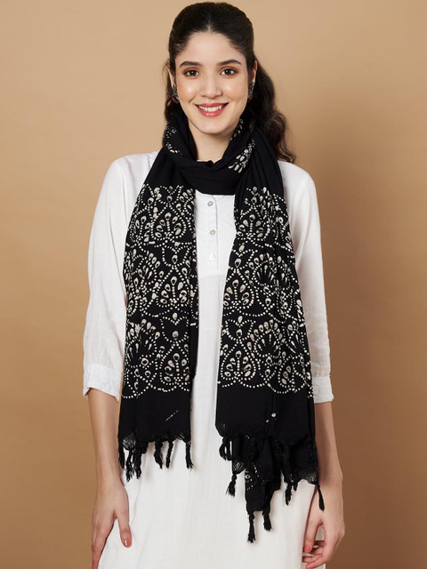 AKSHADEEP Printed Viscose Rayon Batik Dupatta - Image 5