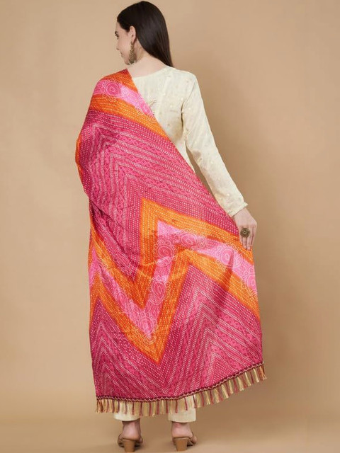 AKSHADEEP Printed Art Silk Bandhani Dupatta - Image 6