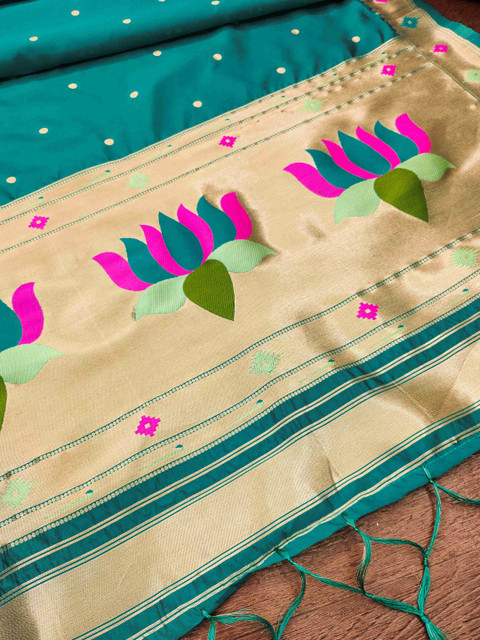 DEVANGI Ethnic Motifs Woven Design Banarasi Silk Dupatta With Zari - Image 5