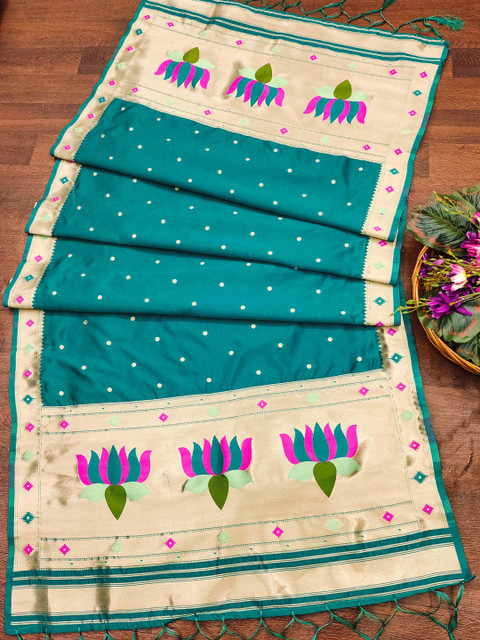 DEVANGI Ethnic Motifs Woven Design Banarasi Silk Dupatta With Zari - Image 4