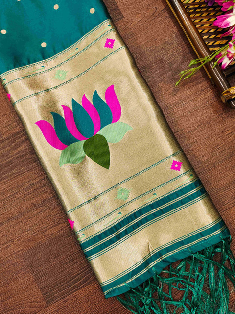 DEVANGI Ethnic Motifs Woven Design Banarasi Silk Dupatta With Zari