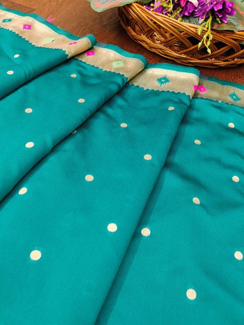 DEVANGI Ethnic Motifs Woven Design Banarasi Silk Dupatta With Zari - Image 3