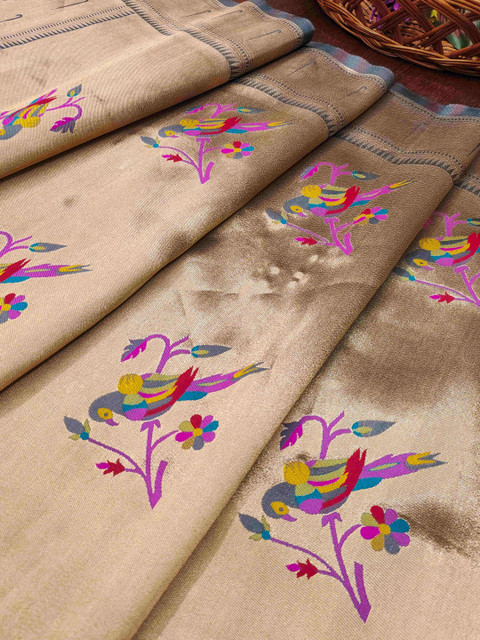 DEVANGI Ethnic Motifs Embroidered Banarasi Silk Dupatta With Zari - Image 4