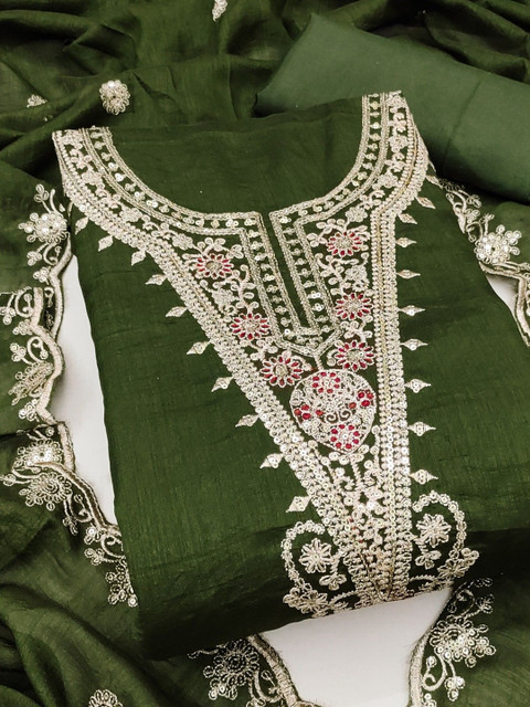 Dhaaga Ghar Embroidered Unstitched Dress Material