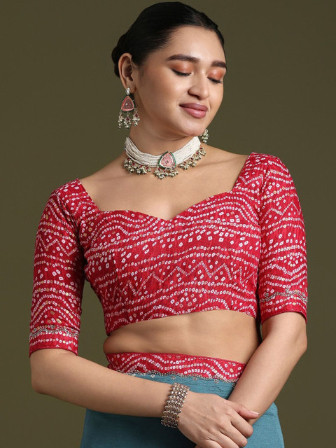 Sangria Embroidered Saree with Blouse Piece - Image 5