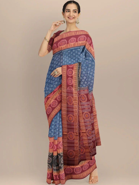 HERE&NOW Ethnic Motifs Pure Cotton Handloom Core Saree - Image 3